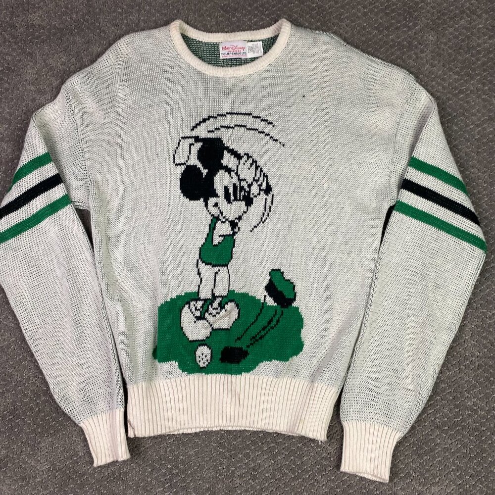 Vintage Cliff Engle Mickey Mouse Disney Knit Sweater Adult Large